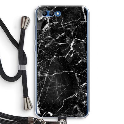 Zwart Marmer 2: Honor 10 Transparant Hoesje met koord