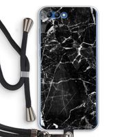 Zwart Marmer 2: Honor 10 Transparant Hoesje met koord