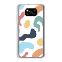Memphis Shapes Blue: Xiaomi Poco X3 NFC Transparant Hoesje