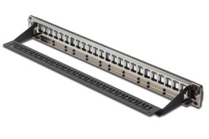 Digitus Patch-Panel 24 poorten Netwerkpatchpaneel 483 mm (19) Zonder connectoren 1 HE Zwart