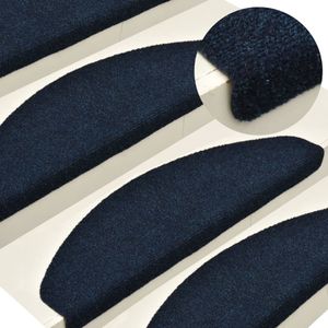 VidaXL Trapmatten zelfklevend 5 st 65x21x4 cm naaldvilt marineblauw