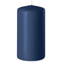 1x Donkerblauwe cilinderkaars/stompkaars 6 x 12 cm 45 branduren   -