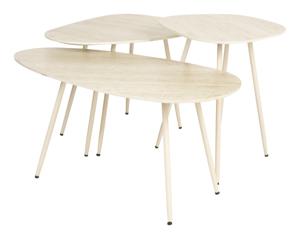 ZILT Organische Salontafel Athea Keramiek, Set van 3 stuks - Beige