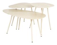 ZILT Organische Salontafel Athea Keramiek, Set van 3 stuks - Beige - thumbnail