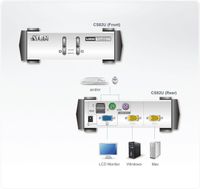 ATEN KVM switch PS2/USB 2-port CS82U - thumbnail
