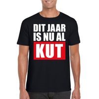 Foute oud en nieuw t-shirt dit jaar is nu al kut zwart heren - thumbnail