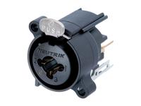 Neutrik NCJ6FA-V XLR-connector Flensbus, contacten recht Aantal polen: 3 Zwart 1 stuk(s)