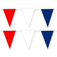 2x Rode/witte/blauwe Britse/Groot Brittannie slinger van stof 10 meter feestversiering   - - thumbnail