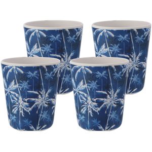 Kunststof/melamine drinkbeker met print - 4x - 9 x 11 cm - 440 ml