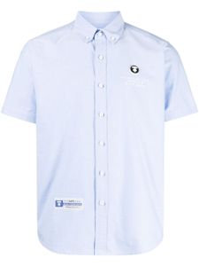 AAPE BY *A BATHING APE® chemise en coton à logo brodé - Bleu