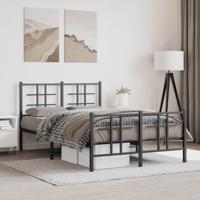 Bedframe met hoofd- en voeteneinde metaal zwart 120x200 cm