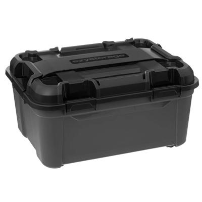 Opberg box - zwart - 120 liter - 76 x 40 x 58cm - met deksel - waterdicht