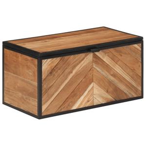 Opbergbox 60x30x30 cm massief acaciahout en ijzer