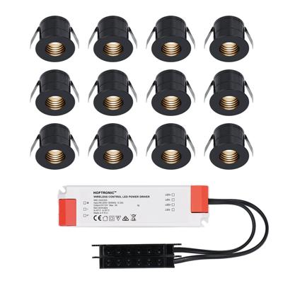 Set van 12 Betty LED Mini Inbouwspots met Trafo - 12 Volt 3 Watt 140 lumen - Verzonken - Plat 37mm - 2700K - IP44 waterdicht - Niet Dimbaar - Zwart Set van 12 Betty LED Mini Inbouwspots met Trafo - 12 Volt 3 Watt 140 lumen - Verzonken - Plat 37mm - 2700K - IP44 waterdicht - Niet Dimbaar - Zwart