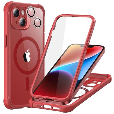 iPhone 14 Armor Tough Case (HaloLock) - Clear Red