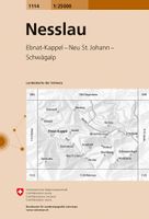 Wandelkaart - Topografische kaart 1114 Nesslau | Swisstopo