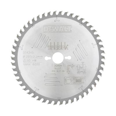 DeWalt Accessoires Cirkelzaagblad geschikt voor Trespa®, 250x30x50t, HT, positief 5°, kerf 3,2mm - DT4345-QZ
