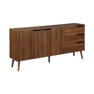 sweeek - Scandinavisch dressoir, walnoot houtdecor, 2 deuren 160 cm