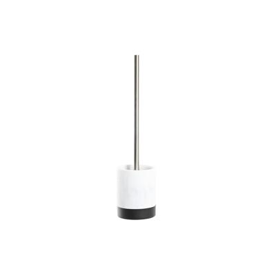 Toiletborstel DKD Home Decor Wit Zwart Hars Roestvrij staal Marmer Modern 10 x 10 x 37,4 cm