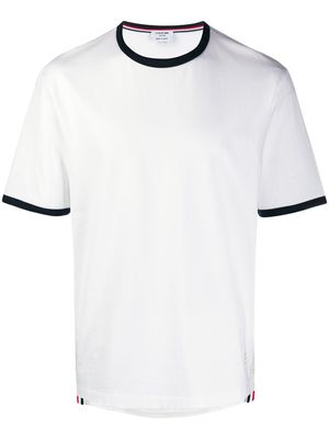 Thom Browne t-shirt à bordures contrastantes - Blanc