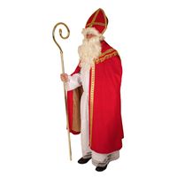 Sinterklaas kostuum - inclusief luxe krul staf 203 cm - thumbnail