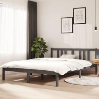 Bedframe massief hout grijs 140x200 cm