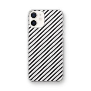 Strepen zwart-wit: iPhone 12 mini Transparant Hoesje