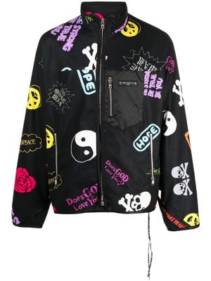 Mastermind Japan veste bomber zippée à imprimé - Noir