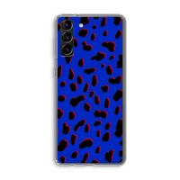 Blue Leopard: Samsung Galaxy S21 Plus Transparant Hoesje