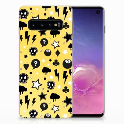 Silicone Back Case Samsung Galaxy S10 Punk Geel Silicone Back Case Samsung Galaxy S10 Punk Geel