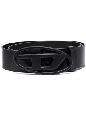 Diesel ceinture en cuir à boucle logo - Noir