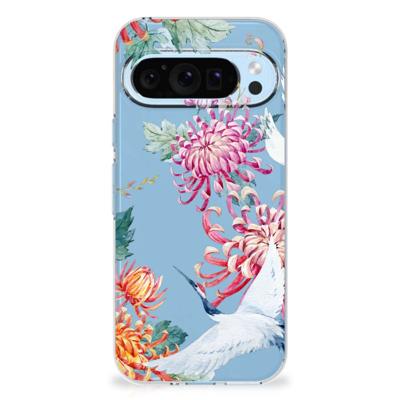 Google Pixel 9 | 9 Pro | TPU Hoesje | Bird Flowers Google Pixel 9 | 9 Pro | TPU Hoesje | Bird Flowers