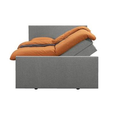 Boxspring met opbergruimte en voetbord Liv egaal - lichtgrijs - 180x200cm - Leen Bakker