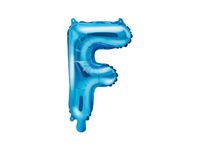 Folieballon Licht Blauw Letter 'F' - 35cm
