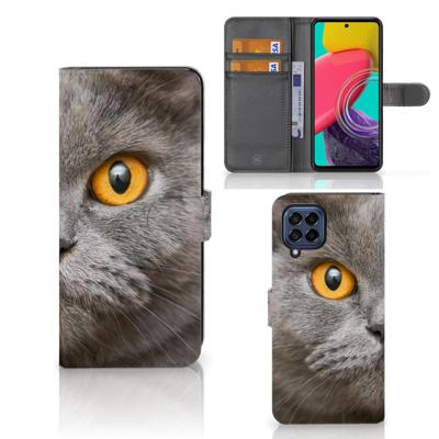 Telefoonhoesje | Met pasjeshouder | Samsung Galaxy M53 Britse Korthaar Telefoonhoesje | Met pasjeshouder | Samsung Galaxy M53 Britse Korthaar