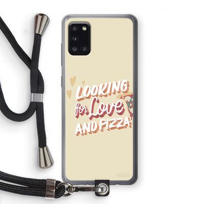 Pizza is the answer: Samsung Galaxy A31 Transparant Hoesje met koord