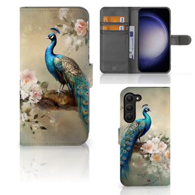 Telefoonhoesje | Met pasjeshouder | voor Samsung Galaxy S23 Plus Vintage Pauwen