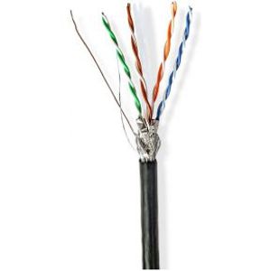 Netwerk Kabel Rol | CAT6 | Solid | S/FTP | CCA | 100.0 m | Buitenshuis | Rond | PE | Zwart | Gift Bo