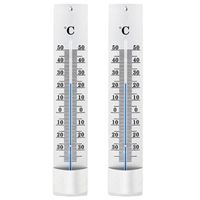 Set van 2x thermometer voor binnen en buiten 21 cm