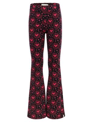 LOOXS Little winter velvet sweat broek meisjes - bruin - harten
