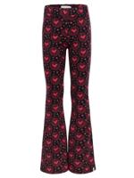 LOOXS Little winter velvet sweat broek meisjes - bruin - harten
