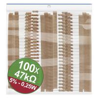 Quadrios 22P076 22P076 Koolfilmweerstand assortiment 47 kΩ Axiaal bedraad 0.25 W 5 % 1 set(s) - thumbnail