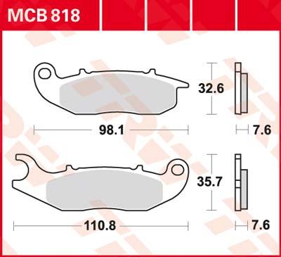 TRW Remblokken, en remschoenen voor de moto, MCB818 Allround organisch