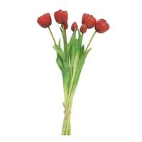 Nova Nature - Bosje Tulpen Sally Double rood kunstbloem - thumbnail