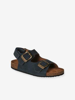 Sandalen voor jongens van leer met gespen blauw Sandalen voor jongens van leer met gespen blauw