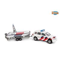 Politieauto met boot