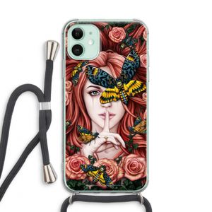 Lady Moth: iPhone 11 Transparant Hoesje met koord