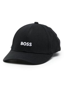 BOSS casquette en coton à logo brodé - Noir