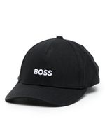 BOSS casquette en coton à logo brodé - Noir - thumbnail