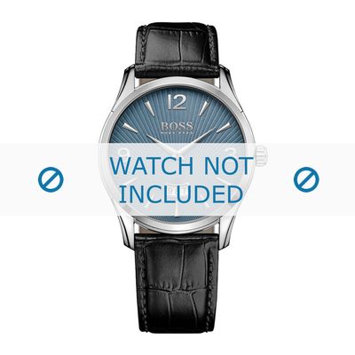 Horlogeband Hugo Boss HB-288-1-14-2930 / HB1513427 Croco leder Zwart 22mm